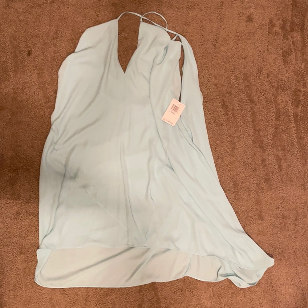 Olivacecous layered cocktail mini dress